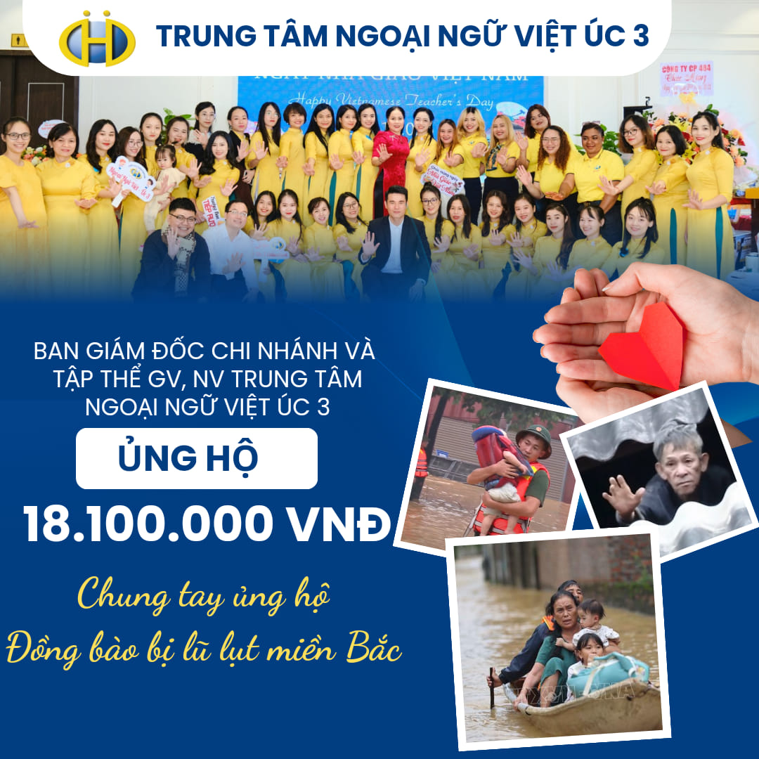 Trung tâm Ngoại Ngữ Việt Úc 3 - Đồng hành cùng cộng đồng qua các hoạt động thiện nguyện